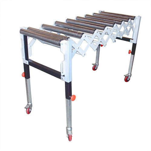 Oasis Machinery T1732 Adjustable Expandable Gravity Wheel Conveyor Flexible Table