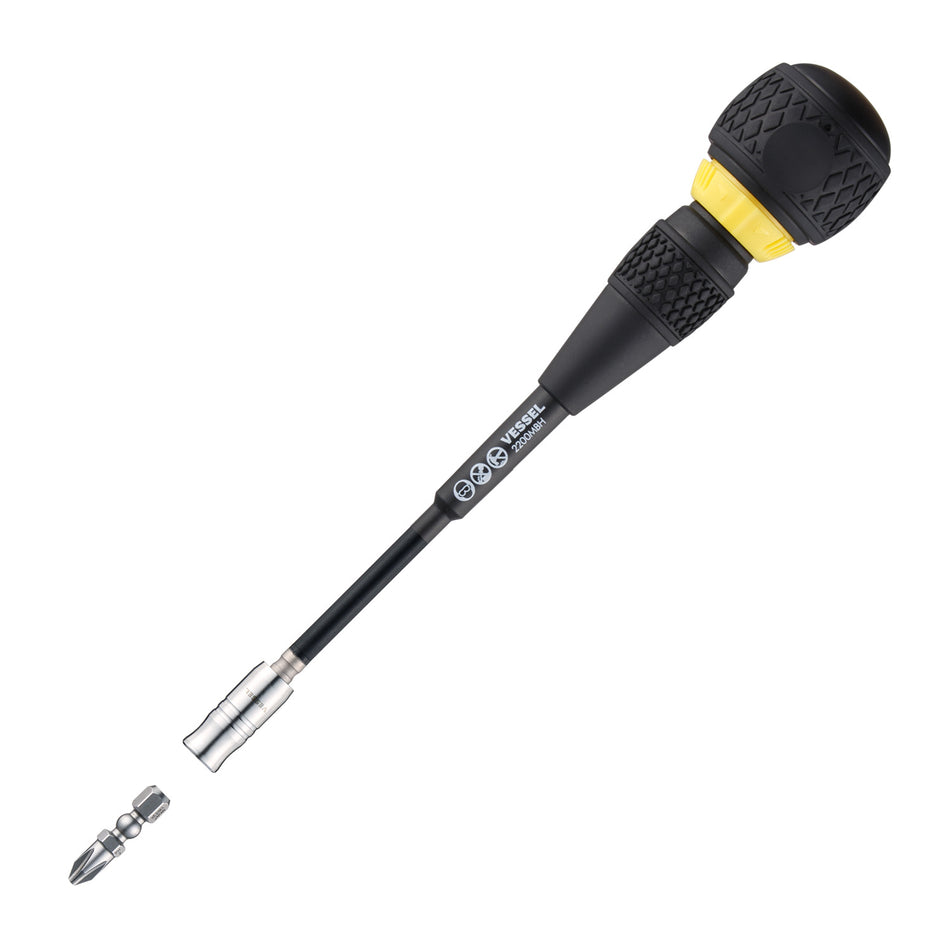 Vessel Tools BALL GRIP™ Interchangeable Ratchet Screwdriver No.2200MBH120