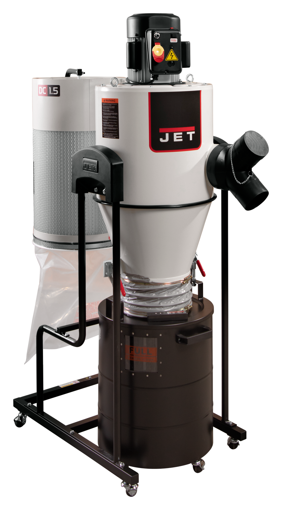 JET JCDC-1.5 Cyclone Dust Collector, 1.5HP, 115V