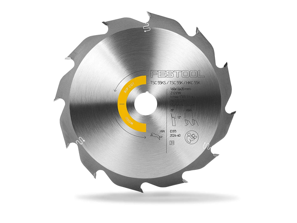 Festool TSC 55 KS Thin Kerf Saw Blade HW 160x1.6x20