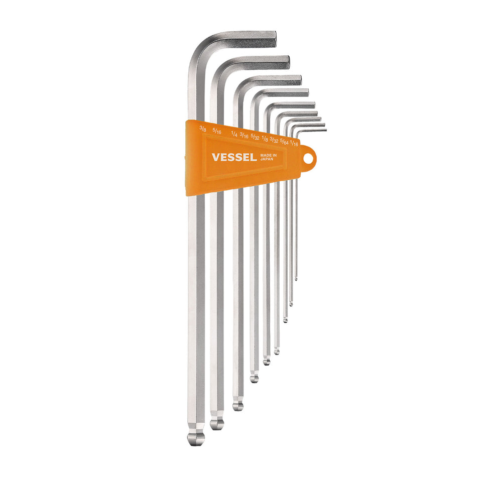 Vessel Tools Ball Point Wrench (Long Type) (Inch) 9-pc set