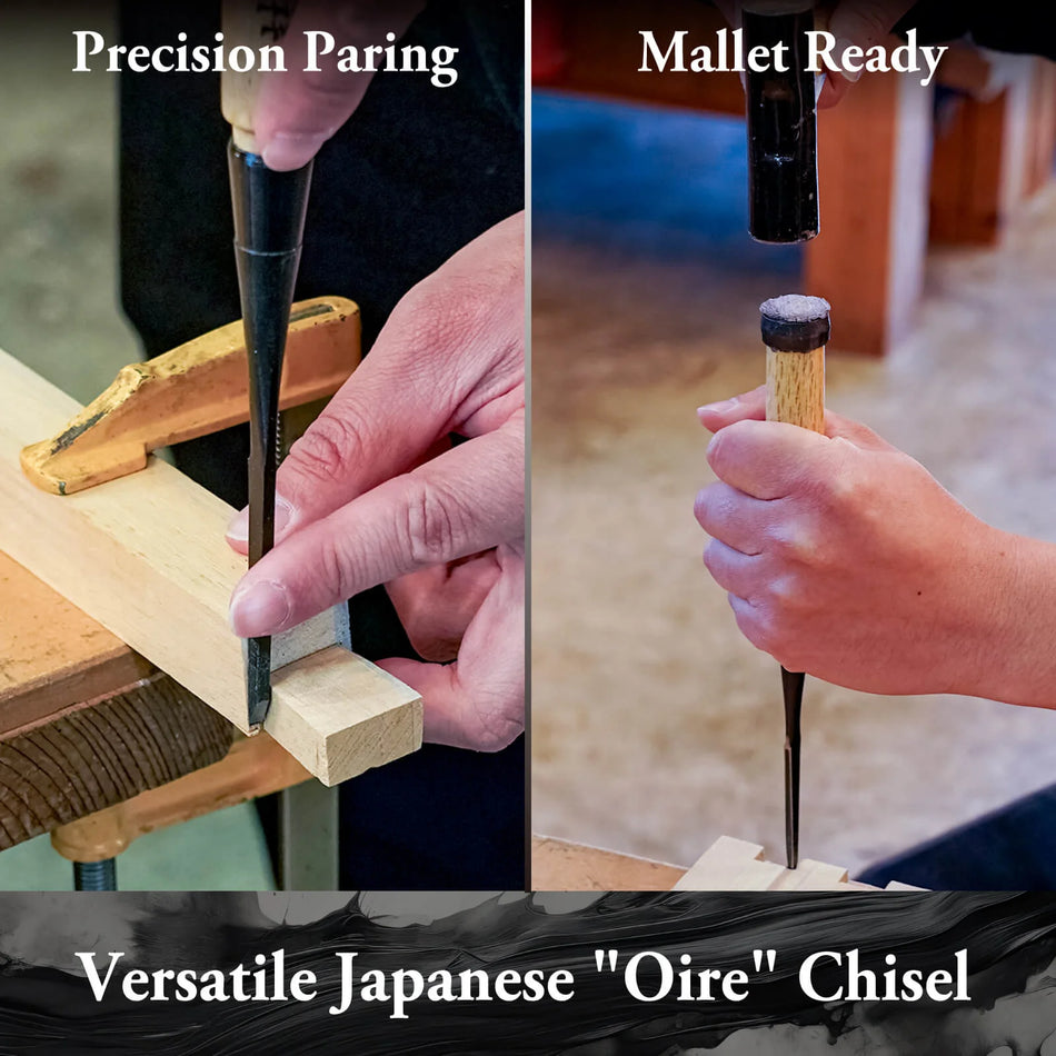 Suizan WC-001 Japanese Wood Chisel 1/8 Inch (3mm) Professional Wood Chisels for Woodworking Oire Nomi