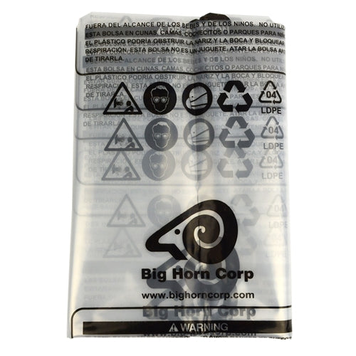 Big Horn 14" Diameter Clear Plastic Dust Collection Bag 22" x 32" 5-pk