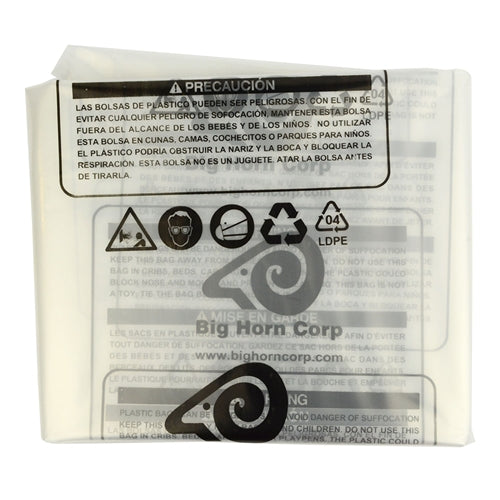 Big Horn 20" Diameter Clear Plastic Dust Collection Bag 32" x 42" 5-pk