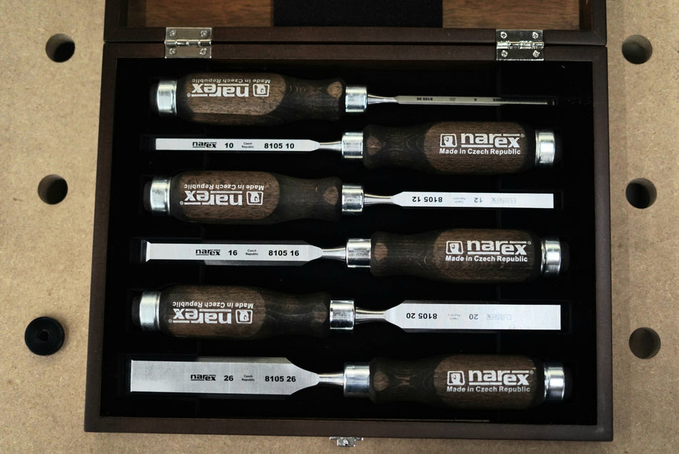 Narex WOOD PROFI Bevel Edge Chisel Set in a Case