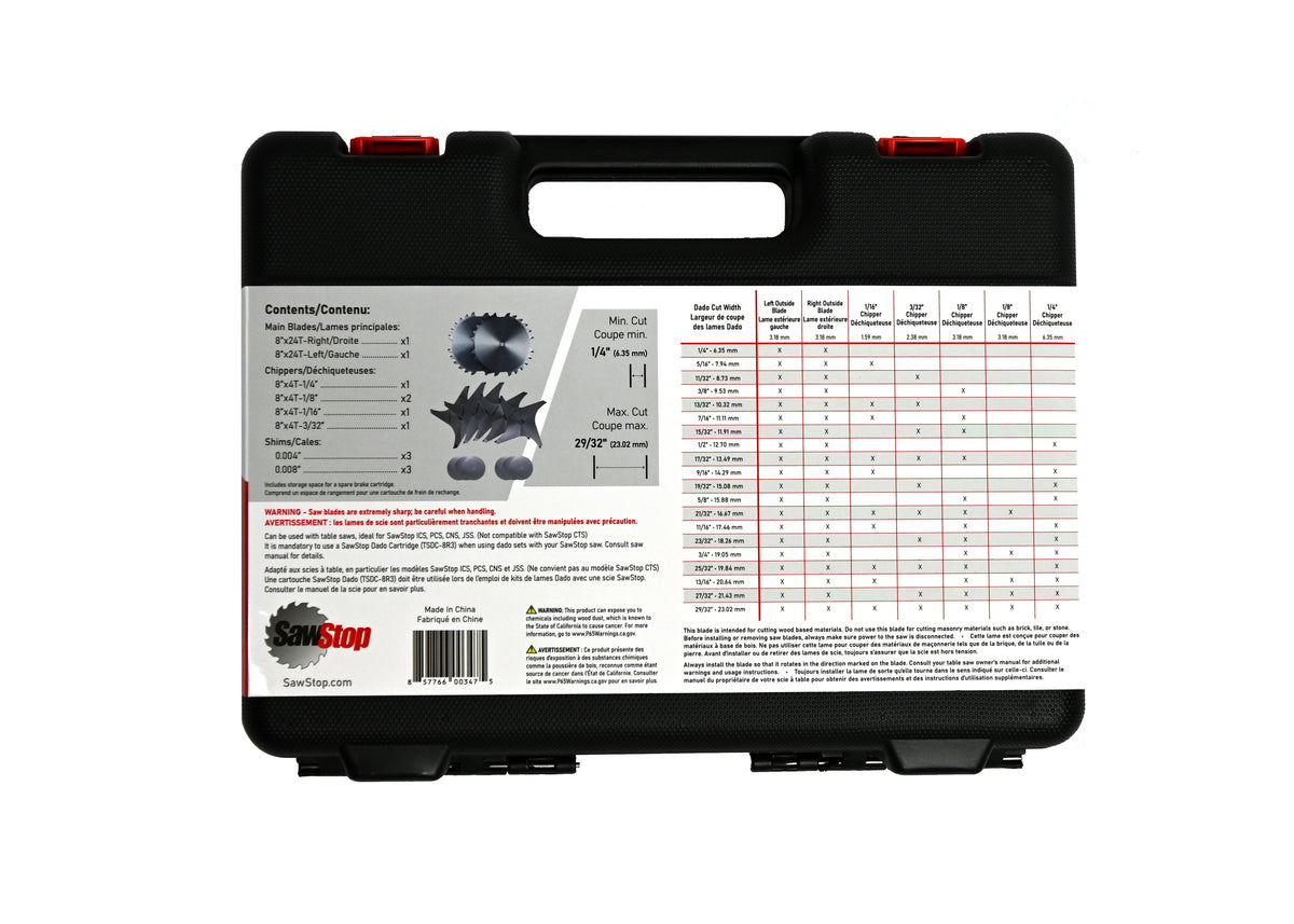 Dhedo Set SawStop 8” Premium Dado Set – Eagle Tools