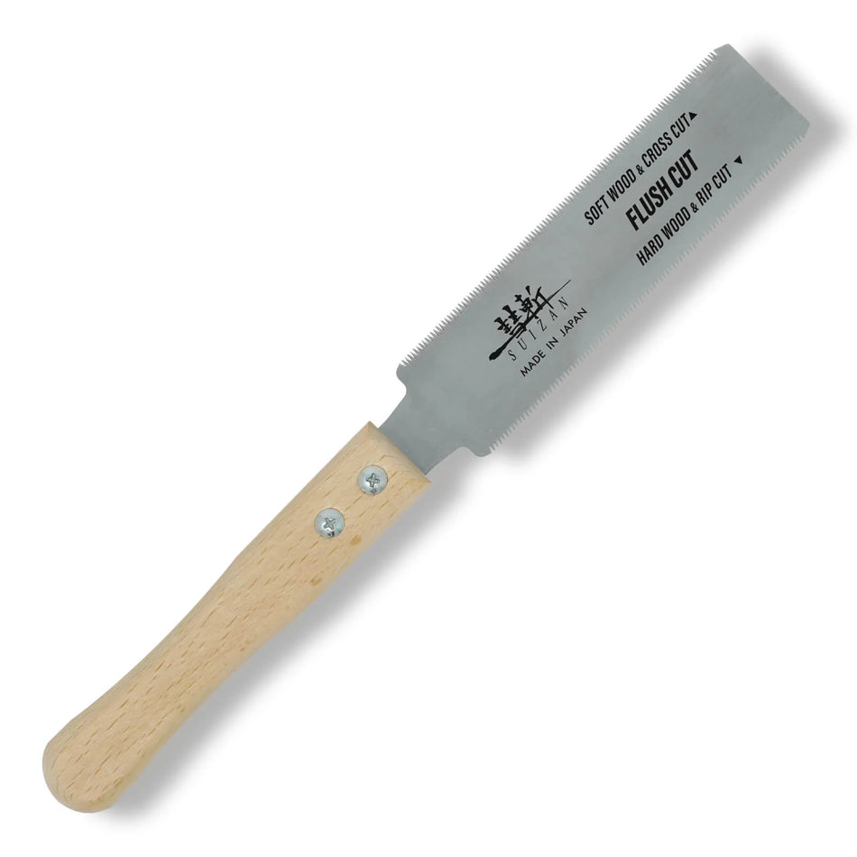 Suizan SFL-004 Flush Cut Saw 6 Inch (150mm) - Professional Japanese Pullsaw Ryoba Double Edge Handsaw