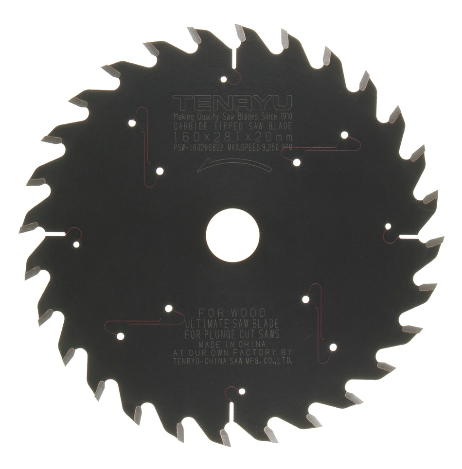 Tenryu 160mm Diameter Full Kerf Track Saw Blades