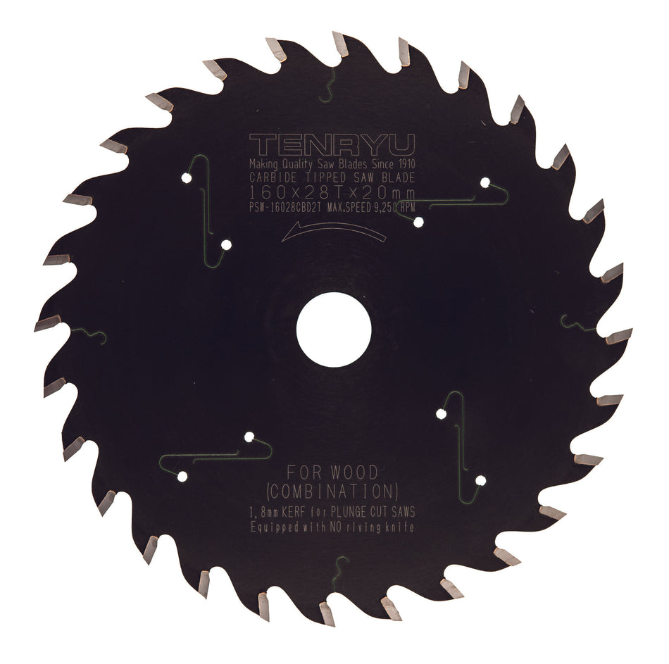 Tenryu 160mm Diameter Thin Kerf Track Saw Blades