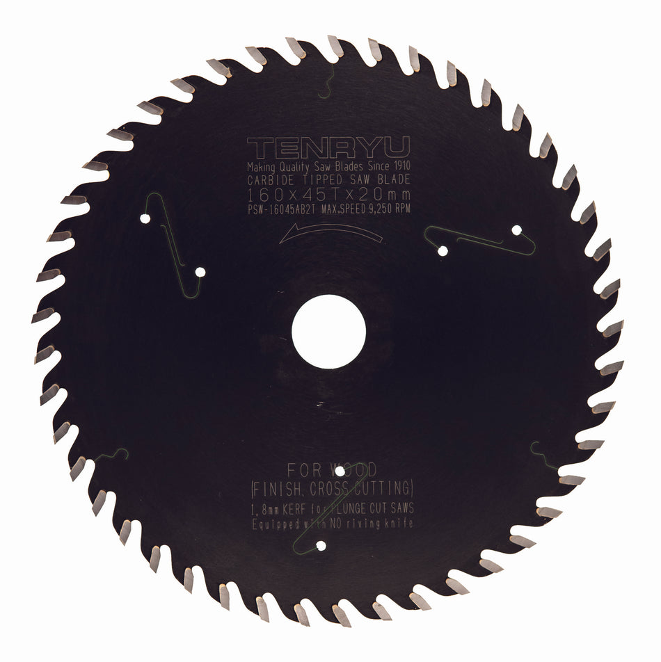 Tenryu 160mm Diameter Thin Kerf Track Saw Blades